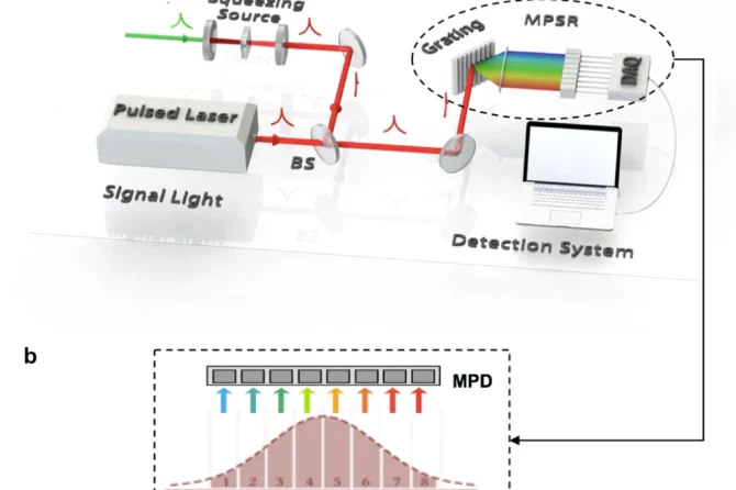 Quantum enhanced measurement of an optical frequency comb