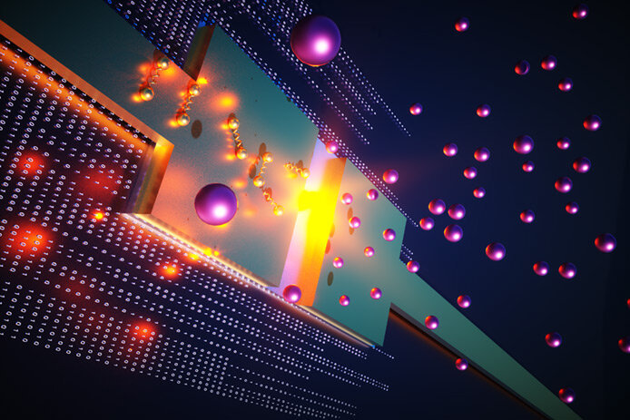 This illustration depicts a newly developed component, known as a Josephson junction that can detect a single photon of light. The research, led by Raytheon Intelligence & Space, has potential applications for sensors, communications and quantum computers. Credit: Raytheon BBN Technologies