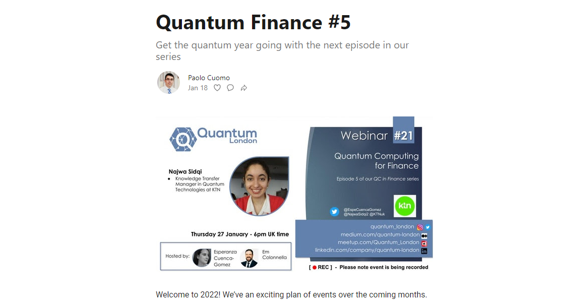 Newsletter: Quantum Finance #5