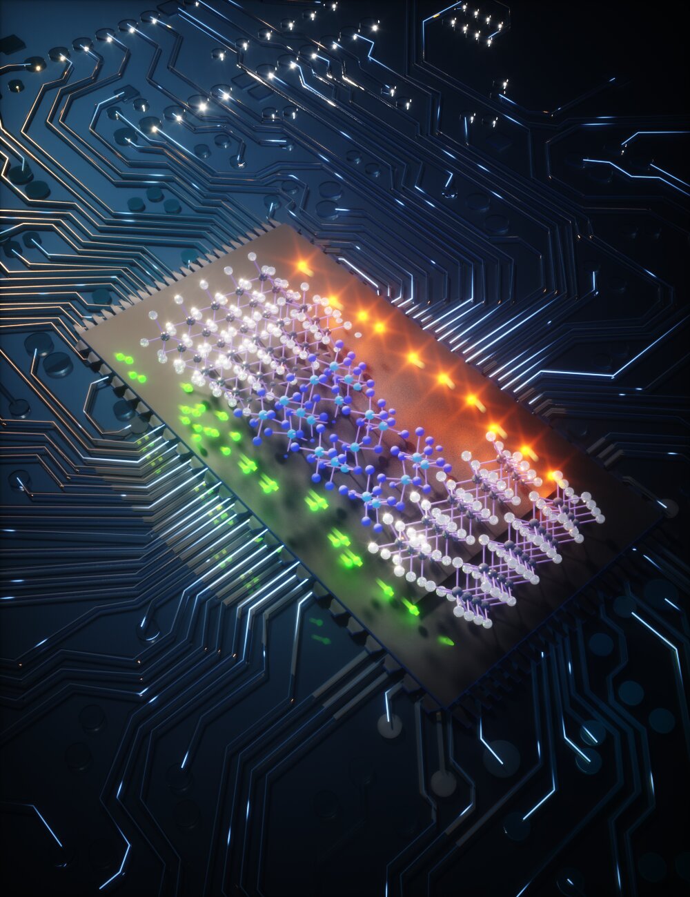 Artist Impression of a superconducting chip. Credit: TU Delft