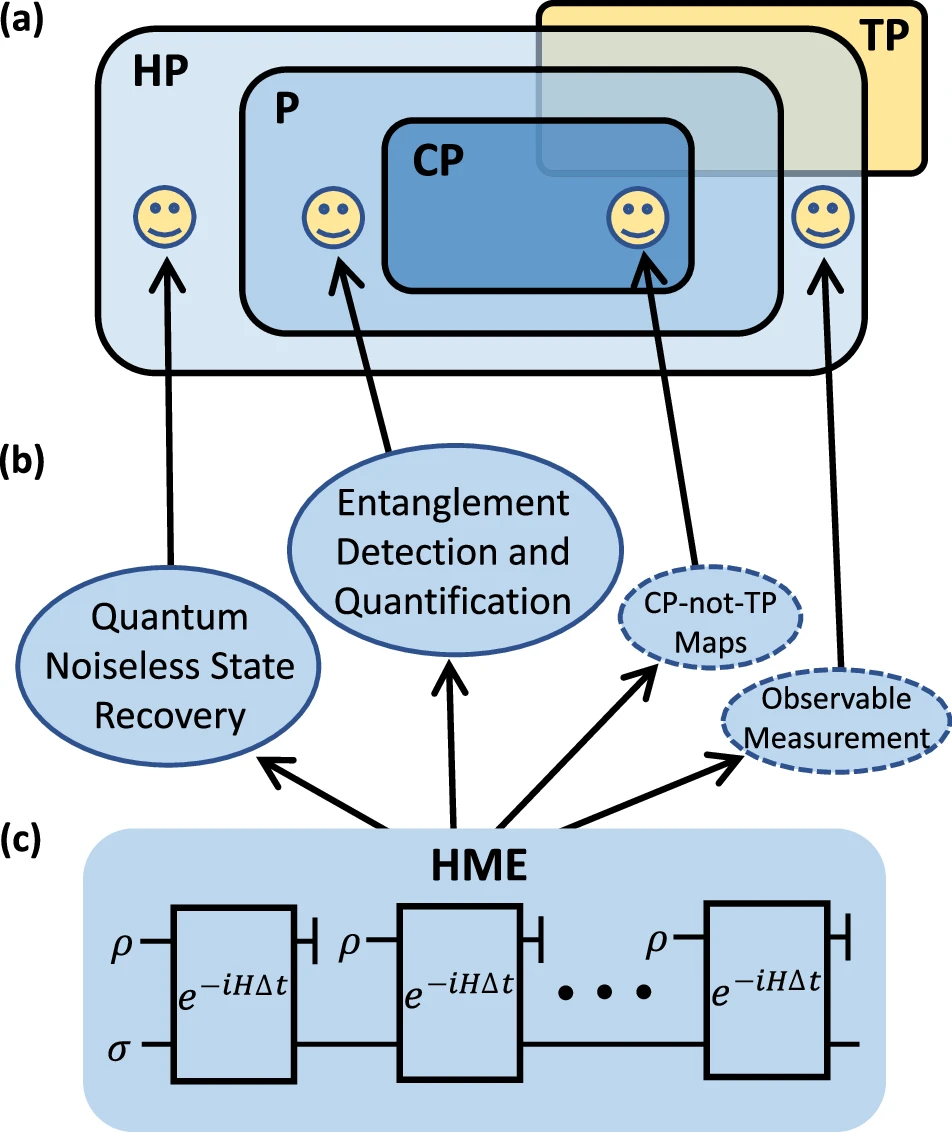 Simulating non-completely positive actions via exponentiation of Hermitian-preserving maps